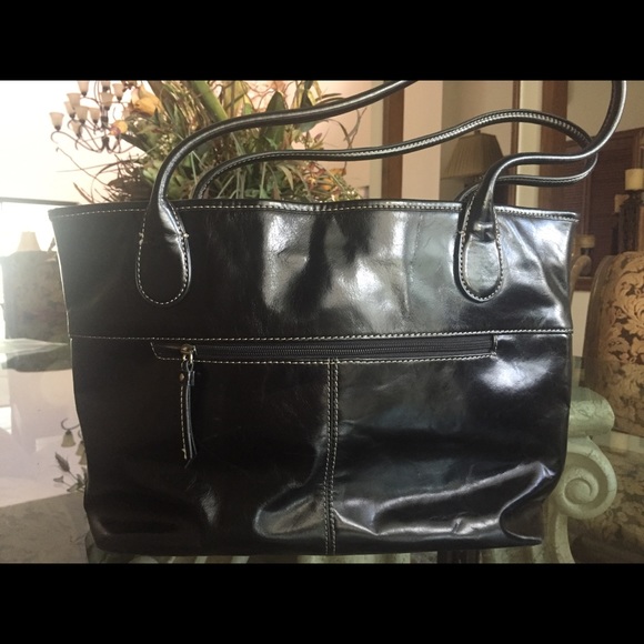 Giant Bernini black leather work tote - Picture 3 of 7
